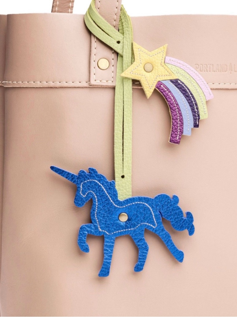 Unicorn Star Tassel Comet Blue Portland Leather Bag Charm Flair Rainbow